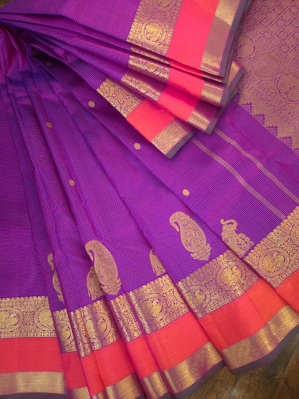 Purple Zari Silk Kanjivaram Saree