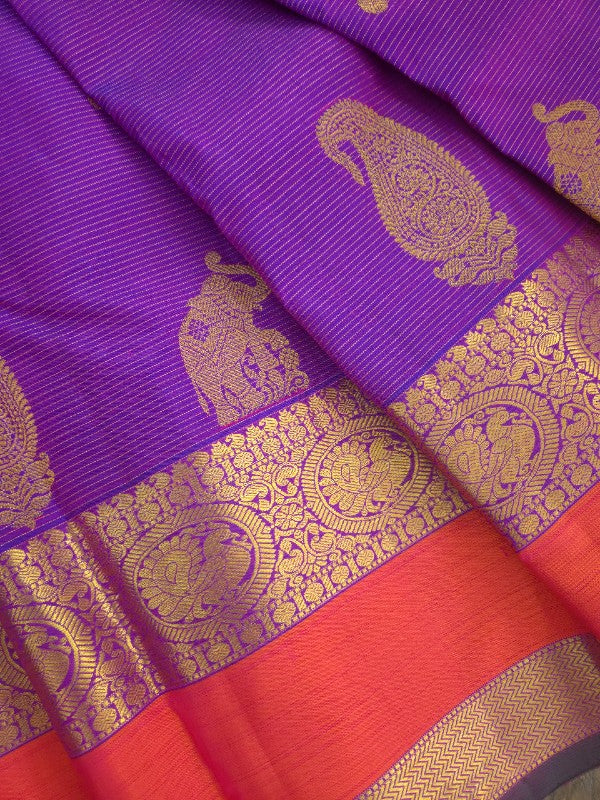 Purple Zari Silk Kanjivaram Saree