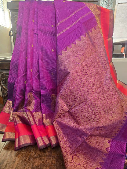 Purple Zari Silk Kanjivaram Saree