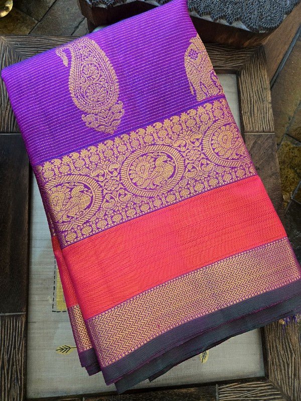 Purple Zari Silk Kanjivaram Saree