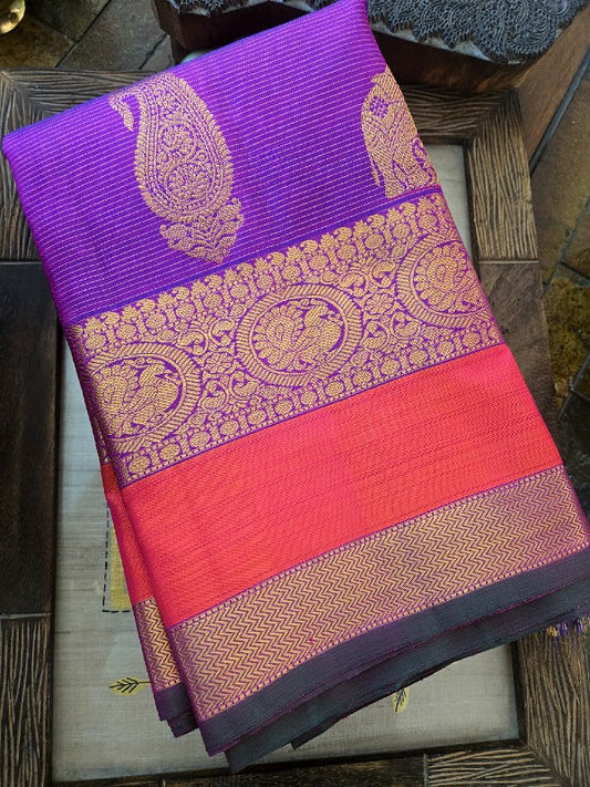 Purple Zari Silk Kanjivaram Saree