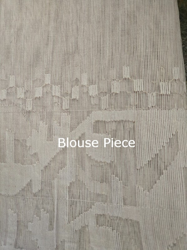 Lavender Grey Half Silk Dhakai Jamdani