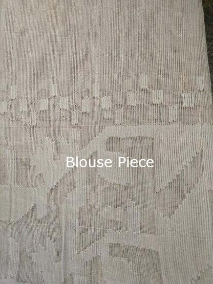 Lavender Grey Half Silk Dhakai Jamdani