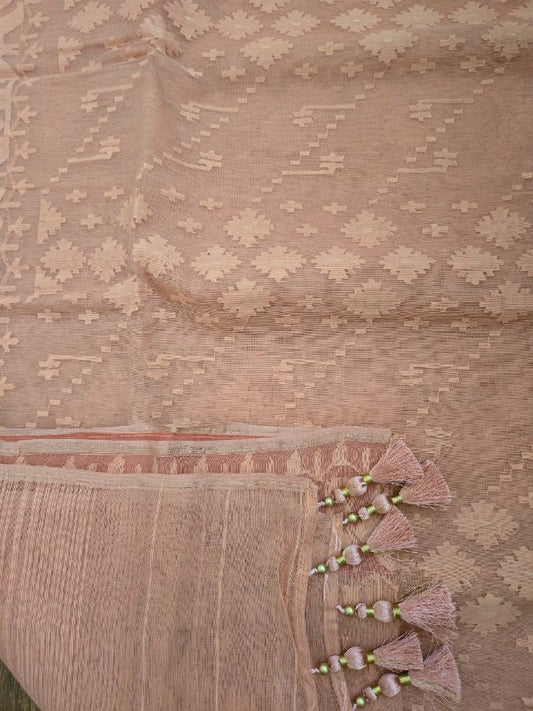 Brick Nude Cotton Dhakai Jamdani