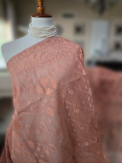 Brick Nude Cotton Dhakai Jamdani