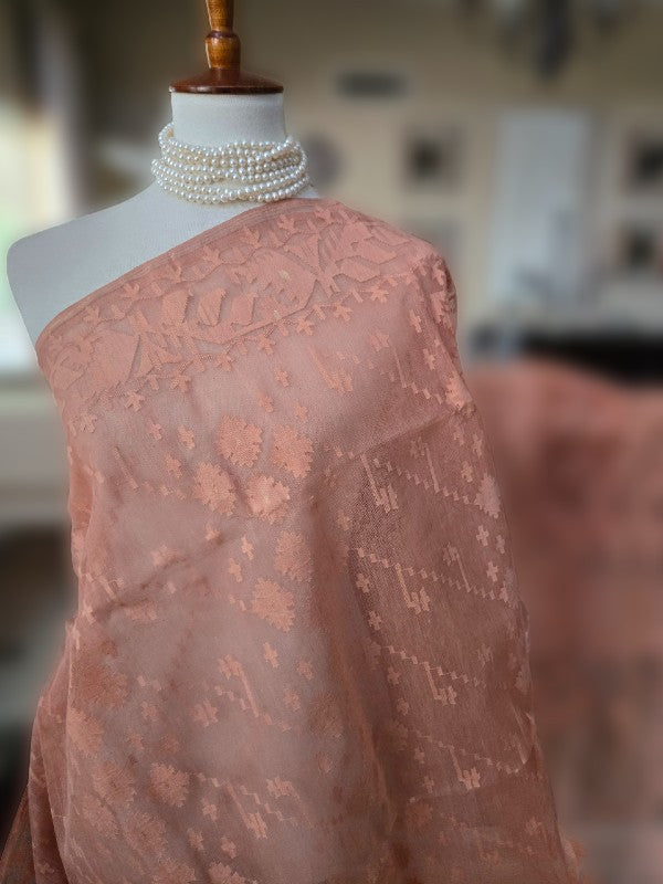 Brick Nude Cotton Dhakai Jamdani