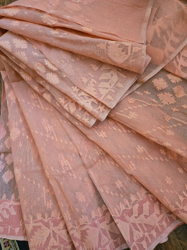 Brick Nude Cotton Dhakai Jamdani