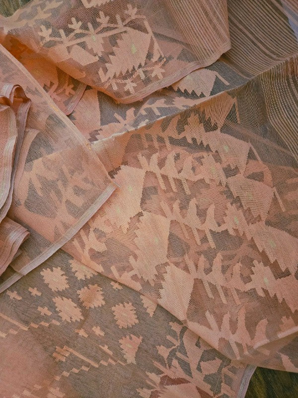 Brick Nude Cotton Dhakai Jamdani