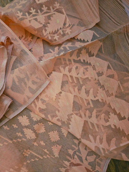 Brick Nude Cotton Dhakai Jamdani