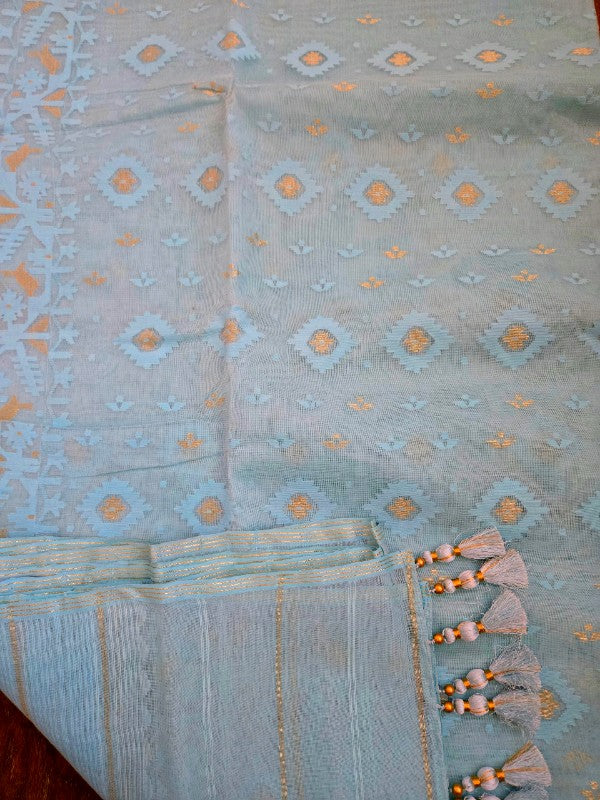 Light Turquoise Jamdani Dhakai