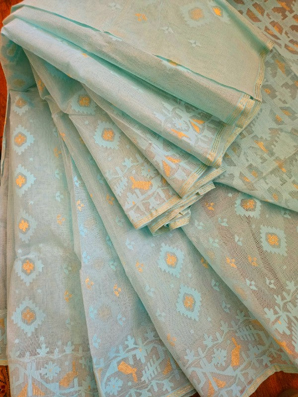Light Turquoise Jamdani Dhakai