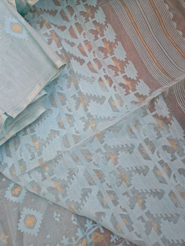 Light Turquoise Jamdani Dhakai