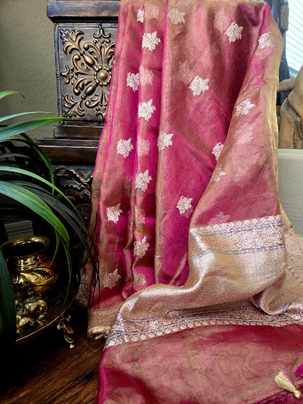Pure Ruby Tissue Banarsi Saree