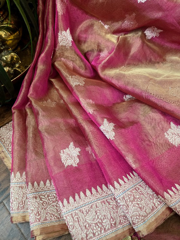 Pure Ruby Tissue Banarsi Saree