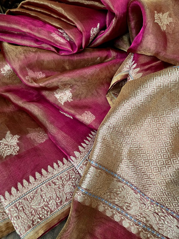 Pure Ruby Tissue Banarsi Saree