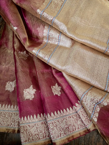 Pure Ruby Tissue Banarsi Saree