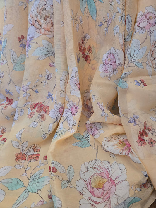 Platinum Printed Pure Chiffon Saree