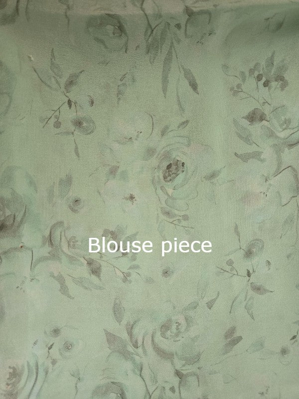 Platinum Printed Pure Chiffon Saree with Mukaish