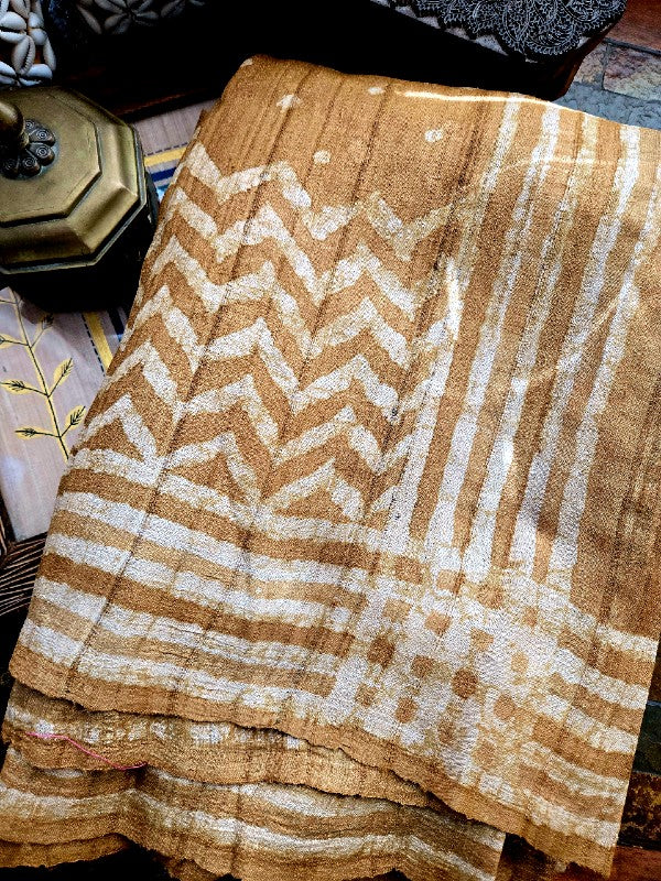 Dabu Tussar Print Saree