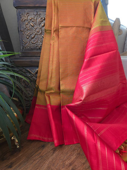Striped Contemporary Kanjivaram Silk Saree