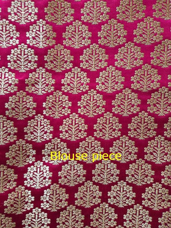 Sweet Pink Double Katan Banarsi Silk Saree