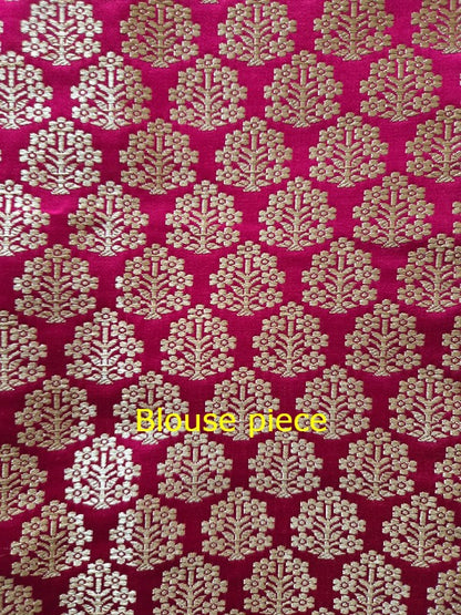 Sweet Pink Double Katan Banarsi Silk Saree