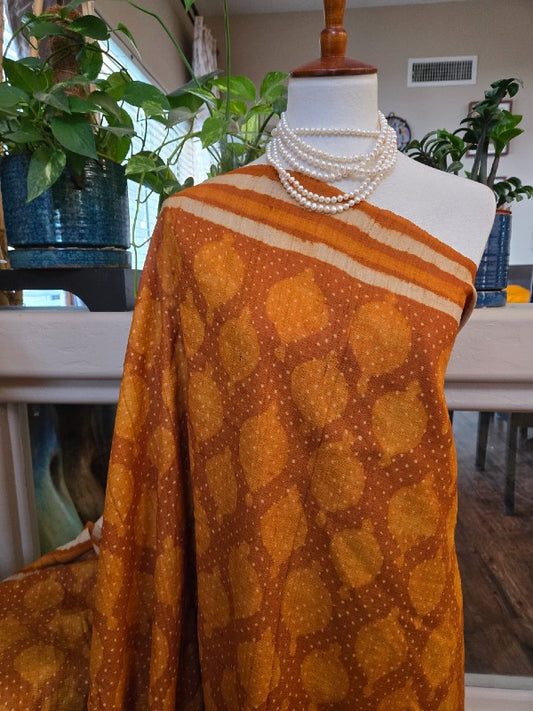 Dabu Tussar Print saree