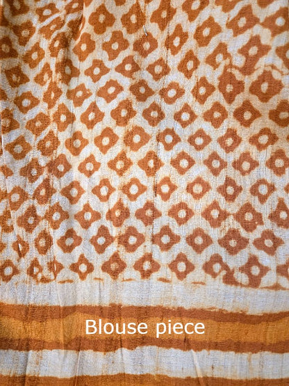 Dabu Tussar Print saree