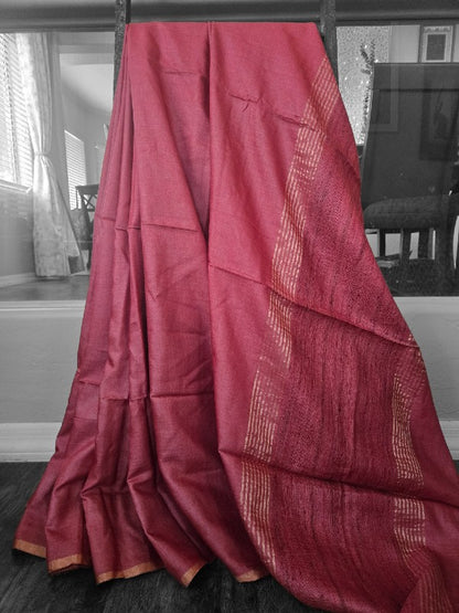 Beet Munga Silk Saree