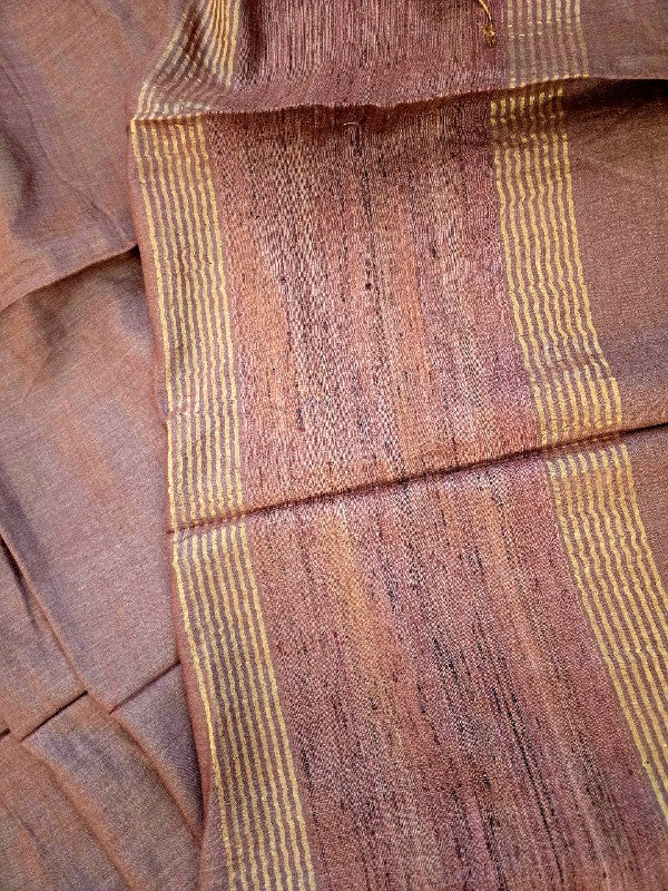 Dusky Rose Munga Silk Saree