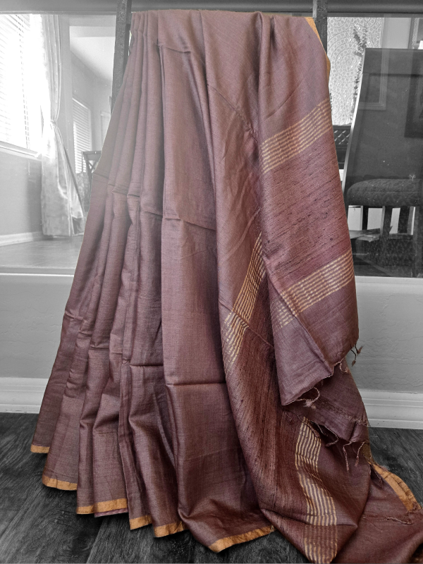 Dusky Rose Munga Silk Saree