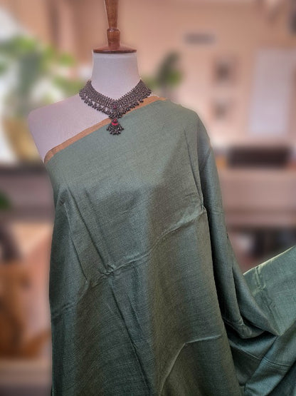 Tea Green Munga Silk Saree