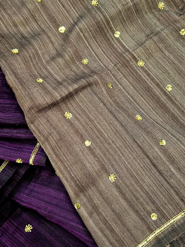 Rich Purple Matka Zardozi Saree