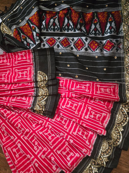 Zardozi on Single Ikkat Saree