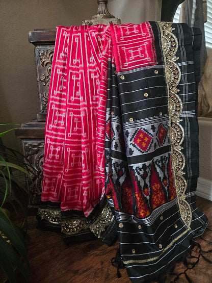 Zardozi on Single Ikkat Saree