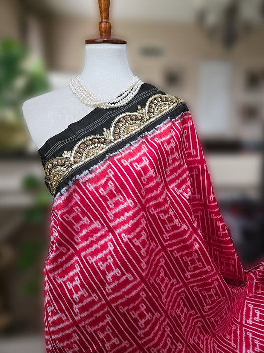 Zardozi on Single Ikkat Saree