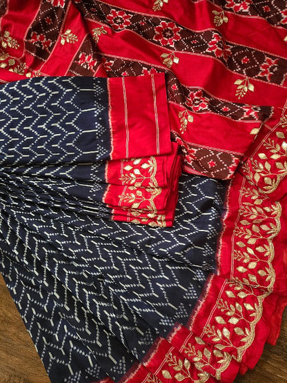 Zardozi on Single Ikkat Saree