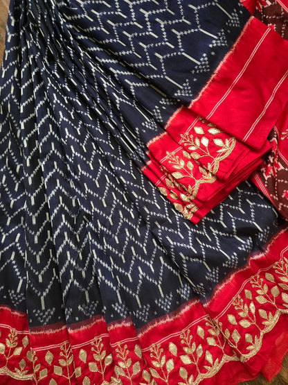 Zardozi on Single Ikkat Saree