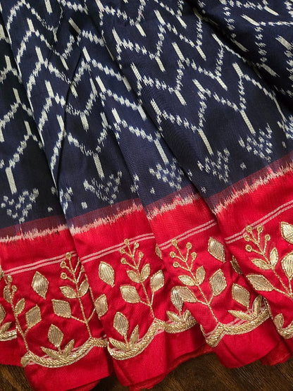 Zardozi on Single Ikkat Saree