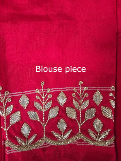 Zardozi on Single Ikkat Saree