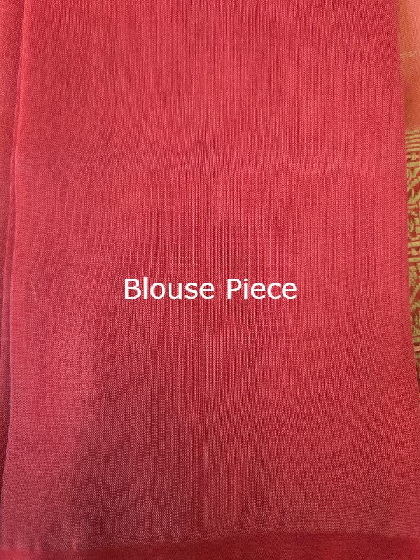 Peachy Kora Organza Banarsi Saree