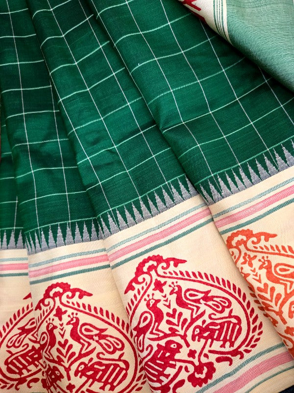Block Printed Kanjivaram Saree
