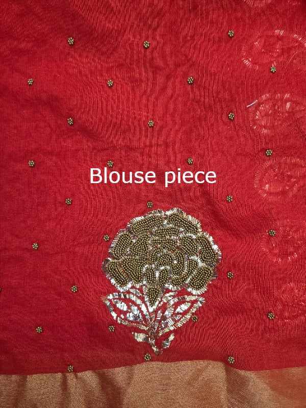 Chanderi Moti & Kamdani saree