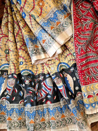 Tussar Matani Pachedi Kalamkari Saree