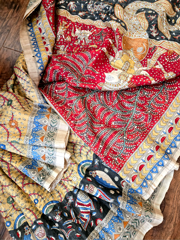 Tussar Matani Pachedi Kalamkari Saree