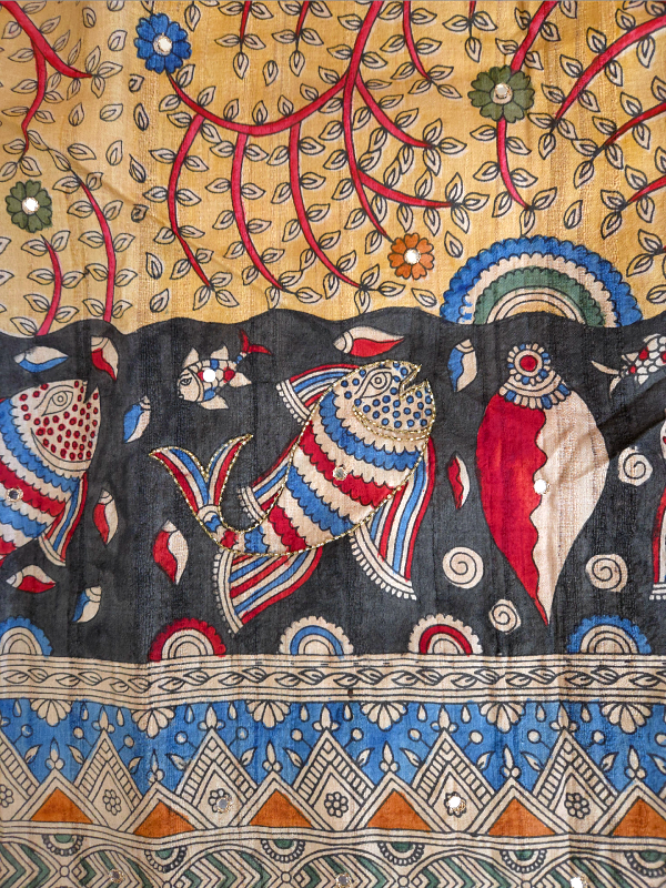 Tussar Matani Pachedi Kalamkari Saree