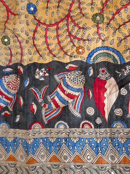Tussar Matani Pachedi Kalamkari Saree