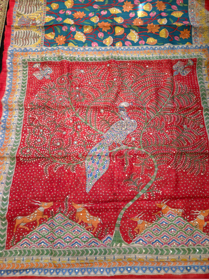 Tussar Matani Pachedi Kalamkari Saree