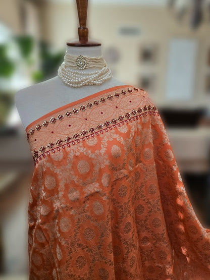 Zardozi on Banarsi Saree