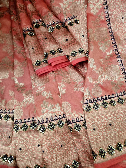 Zardozi on Banarsi Saree